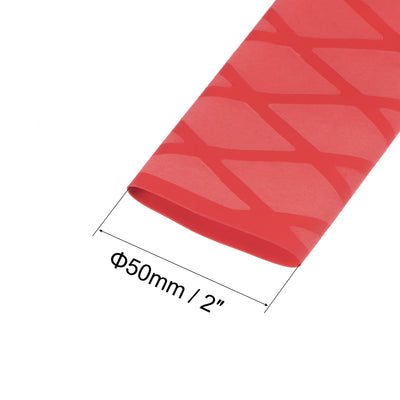 Harfington Uxcell Heat Shrink Wrap Tubing for Rod, 30mm Dia 50mm 1.6ft 2:1 Red
