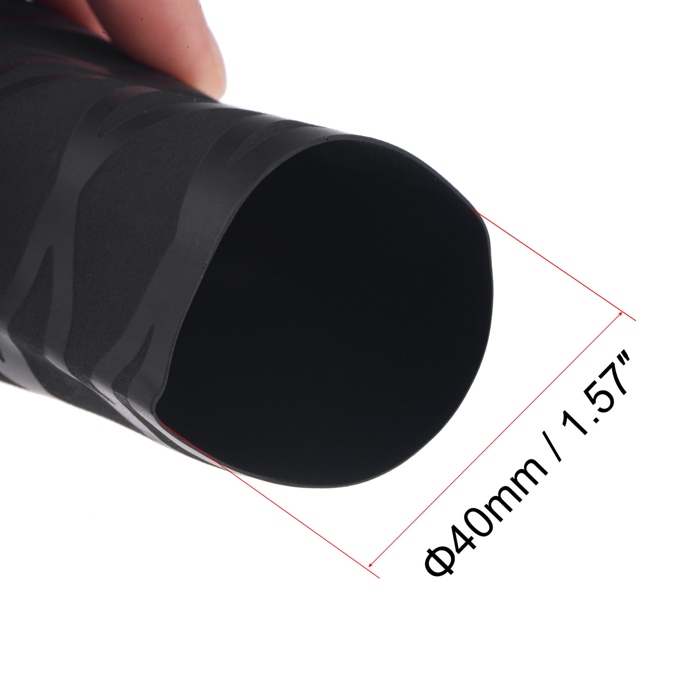 uxcell Uxcell Heat Shrink Wrap Tubing for Rod, 40mm Dia 65mm 1.6ft 2:1 Black