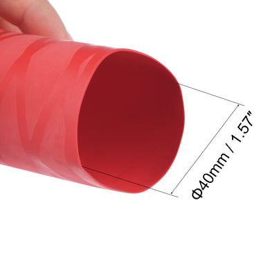 Harfington Uxcell Heat Shrink Wrap Tubing for Rod, 40mm Dia 65mm 1.6ft 2:1 Red