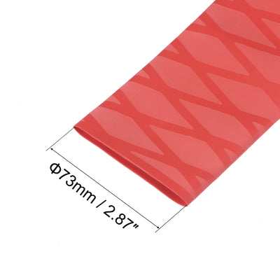 Harfington Uxcell Heat Shrink Wrap Tubing for Rod, 45mm Dia 73mm 1.6ft 2:1 Red