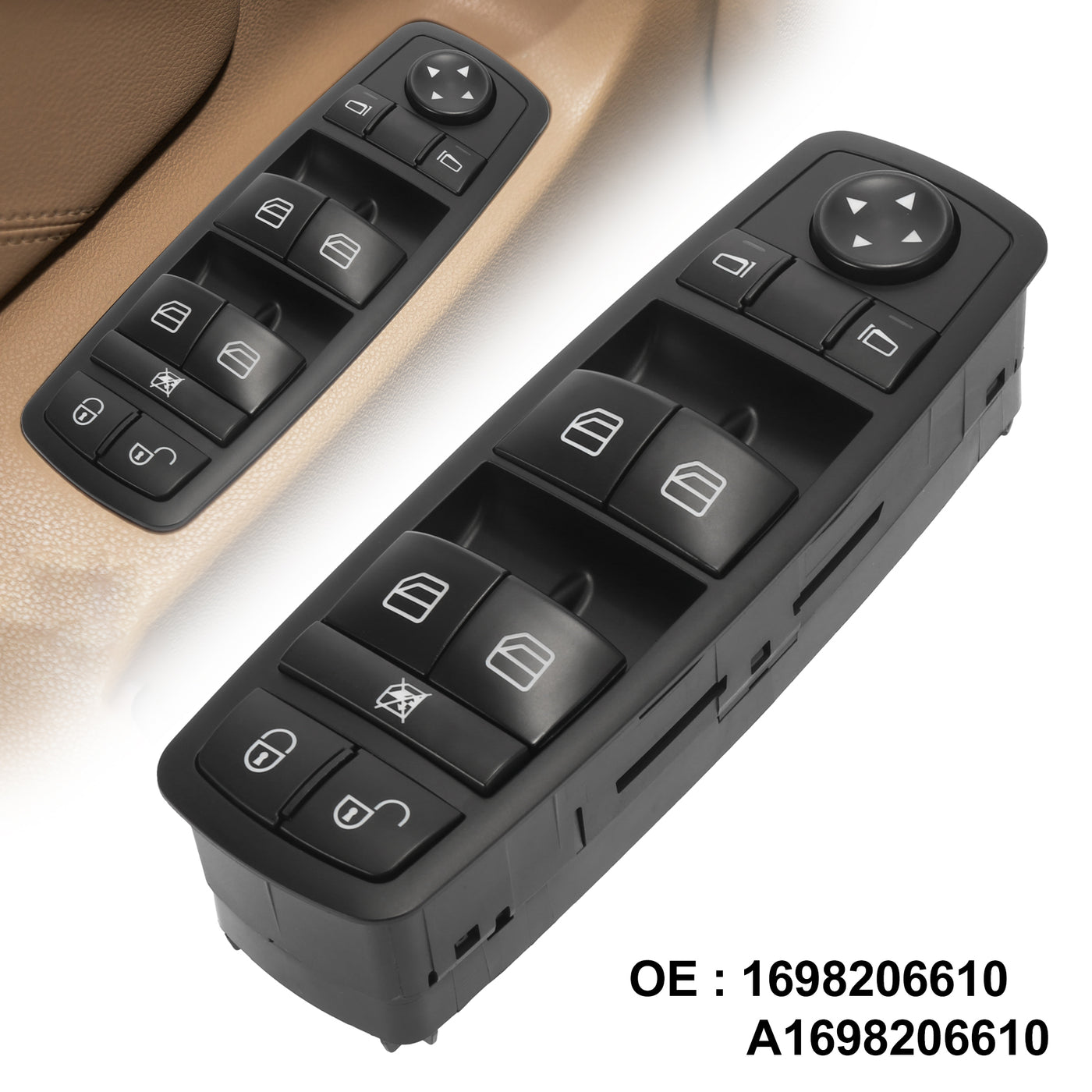 X AUTOHAUX Master Driver Side Power Window Switch 1698206610 Replacement for Mercedes-Benz A160 2004 2005