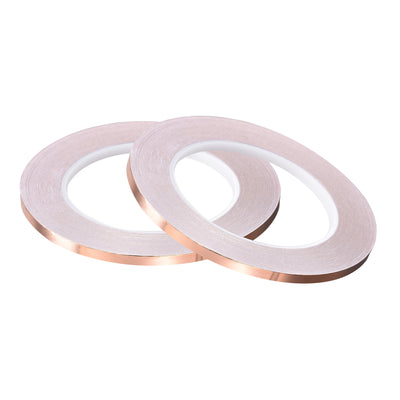 uxcell Uxcell Single-Sided Conductive Tape Copper Foil Tape 5mm x 30m/98.4ft 2pcs