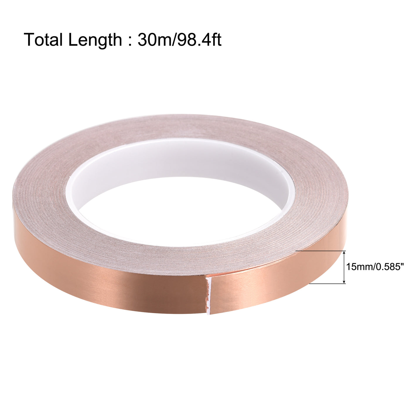 uxcell Uxcell Single-Sided Conductive Tape Copper Foil Tape 15mm x 30m/98.4ft 2pcs