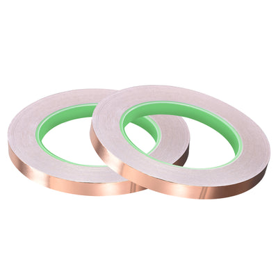 uxcell Uxcell Double-Sided Conductive Tape Copper Foil Tape 10mm x 30m/98.4ft 2pcs