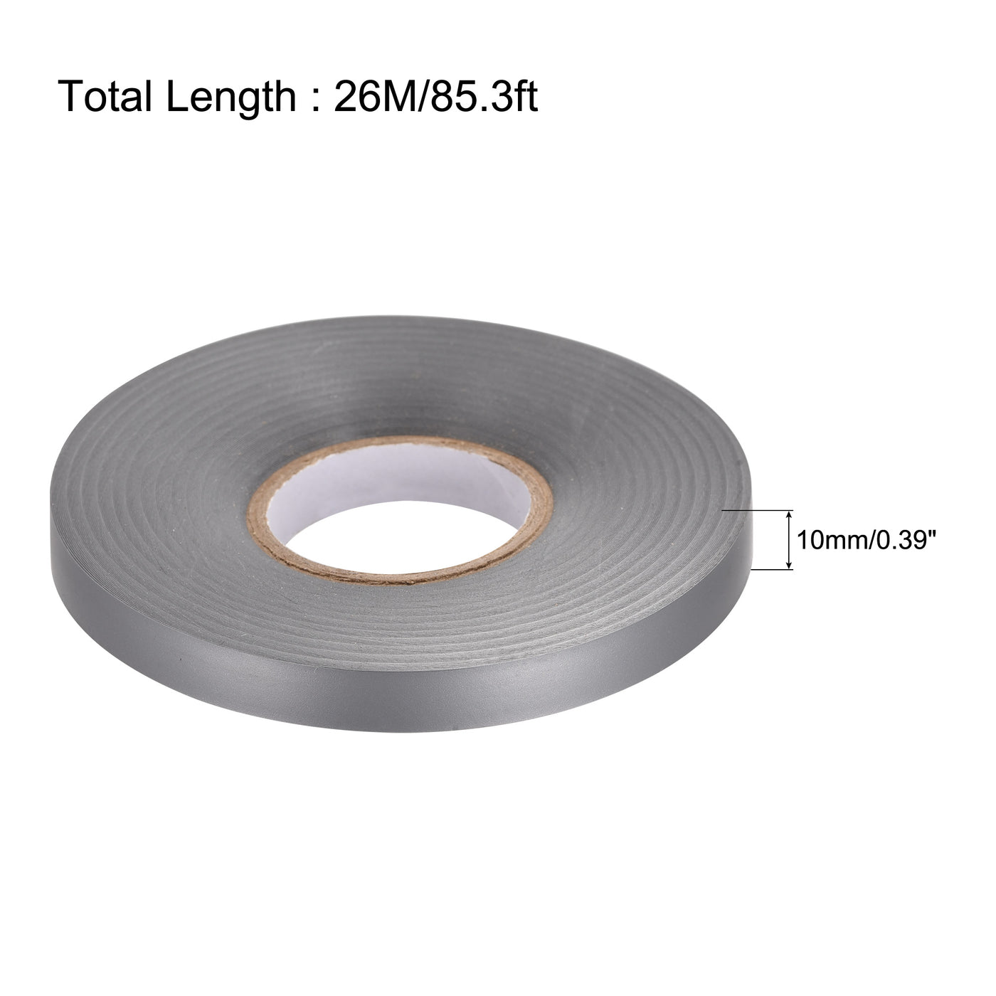 uxcell Uxcell Insulating Tape 10mm Width 26M Long 0.26mm Thick PVC Electrical Tape Grey 3pcs