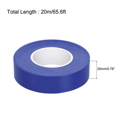 Harfington Uxcell PVC Flagging Tape 20mm x 20m/65.6ft Marking Tape Non-Adhesive Blue 3pcs