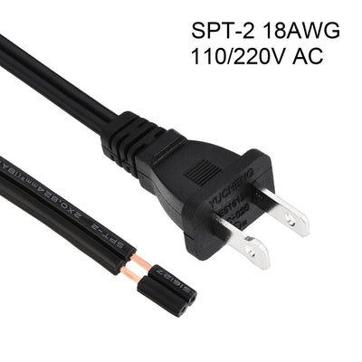 Harfington Uxcell US Plug Lamp Cord, SPT-2 18AWG Power Wire 3.5M Black, UL Listed, Replacement Lamp Repair Part 3Pcs
