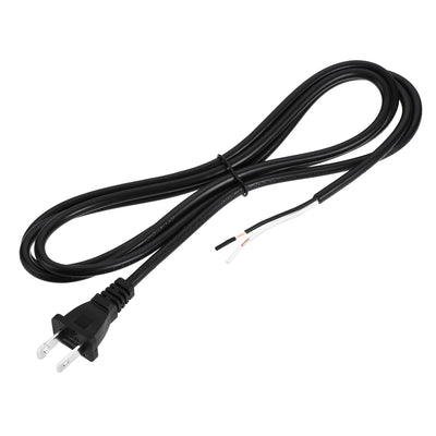 Harfington Uxcell US Plug Lamp Cord, SVT 18AWG Power Wire 1.8M Black, UL Listed, Replacement Lamp Repair Part