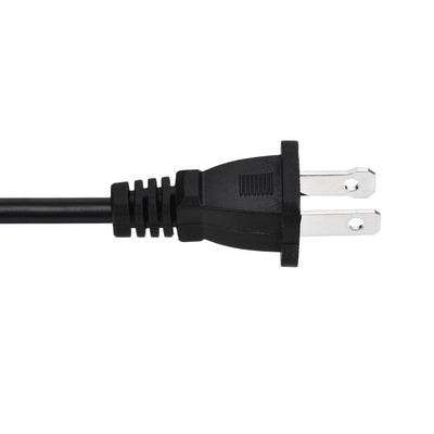 Harfington Uxcell US Plug Lamp Cord, SVT 18AWG Power Wire 1.8M Black, UL Listed, Pack of 2
