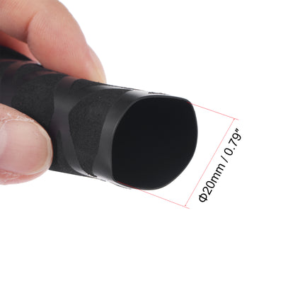 Harfington Uxcell Heat Shrink Wrap Tubing 20mm Dia 34mm Flat 3.3ft 1.8:1 rate Black