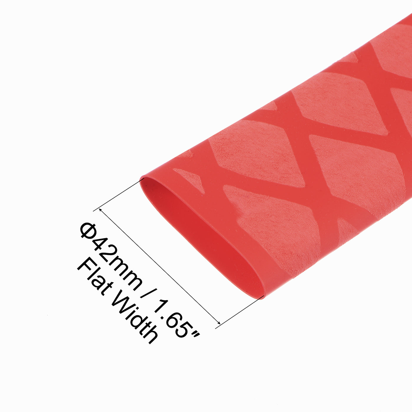 uxcell Uxcell Heat Shrink Wrap Tubing 25mm Dia 42mm Flat 3.3ft 1.8:1 rate Red