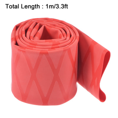 Harfington Uxcell Heat Shrink Wrap Tubing 40mm Dia 65mm Flat 3.3ft 1.8:1 rate Red