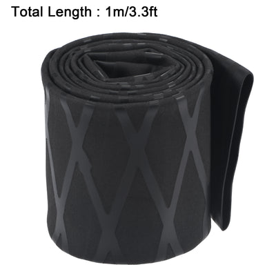 Harfington Uxcell Heat Shrink Wrap Tubing 40mm Dia 65mm Flat 3.3ft 1.8:1 rate Black