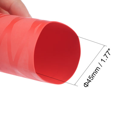 Harfington Uxcell Heat Shrink Wrap Tubing 45mm Dia 72mm Flat 3.3ft 1.8:1 rate Red