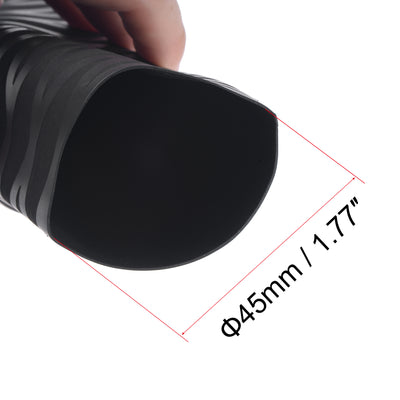 Harfington Uxcell Heat Shrink Wrap Tubing 45mm Dia 72mm Flat 3.3ft 1.8:1 rate Black