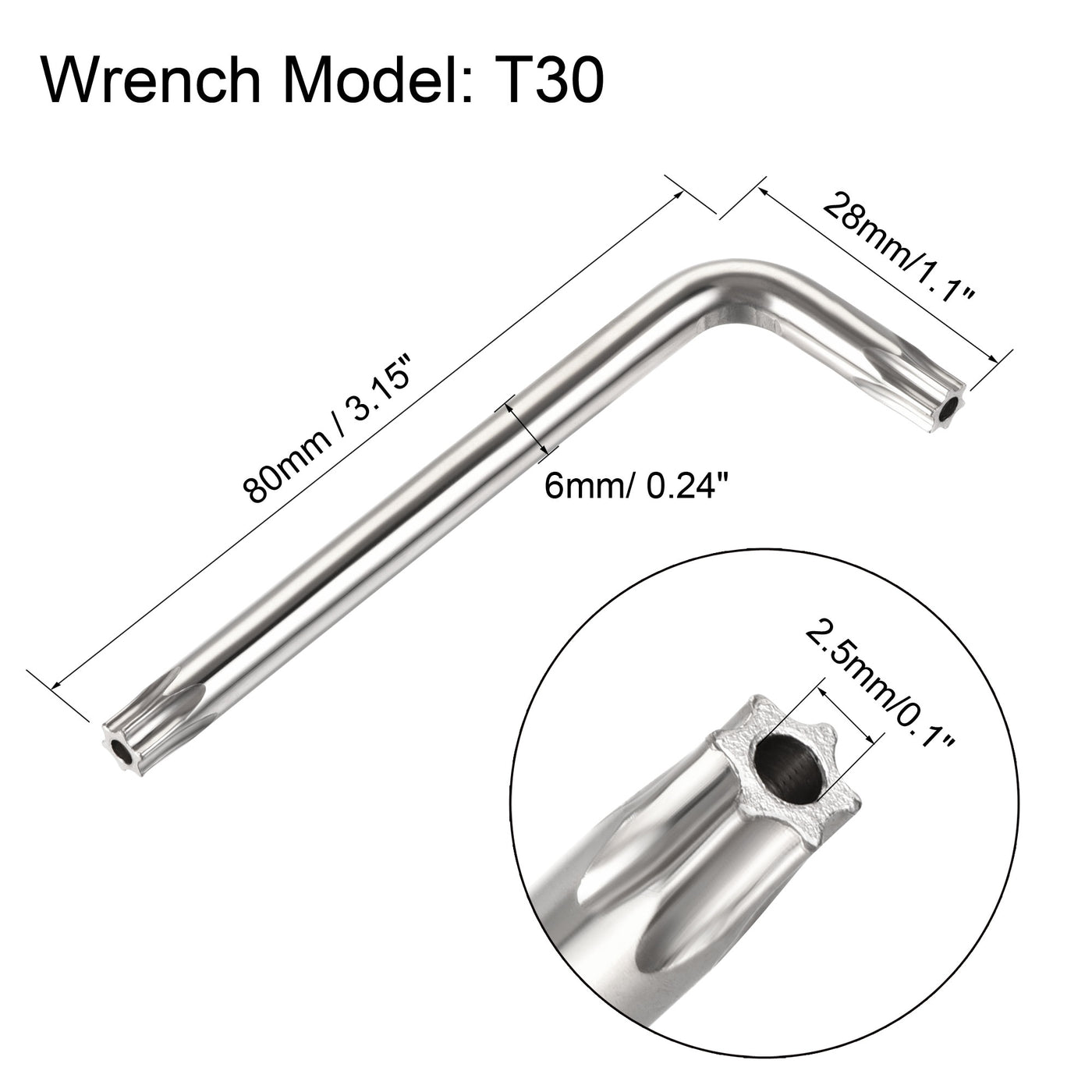 uxcell Uxcell M6x25mm Torx Security Machine Screw, 20pcs Pan Head Screws Inside Column, with T30 L-Type Wrench, 304 Stainless Steel Fasteners Bolts