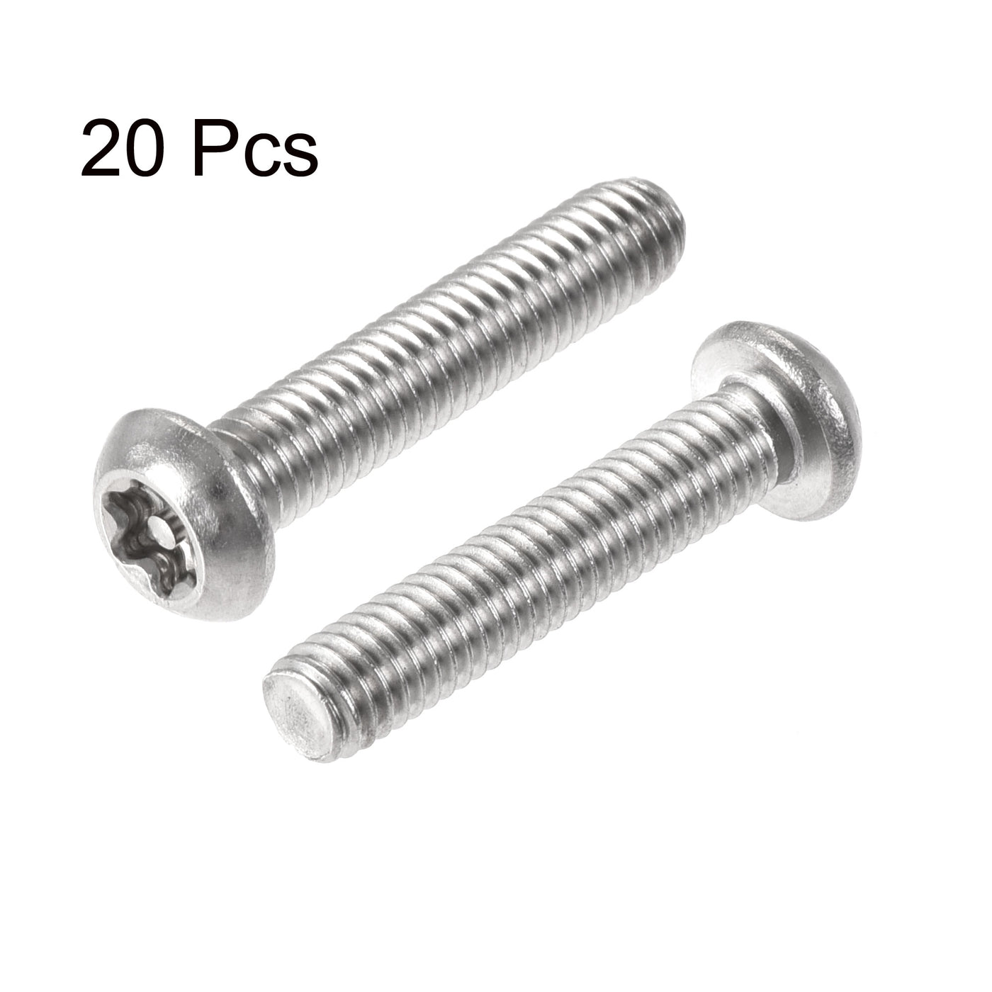 uxcell Uxcell M6x30mm Torx Security Machine Screw, 20pcs Pan Head Screws Inside Column, with T30 L-Type Wrench, 304 Stainless Steel Fasteners Bolts