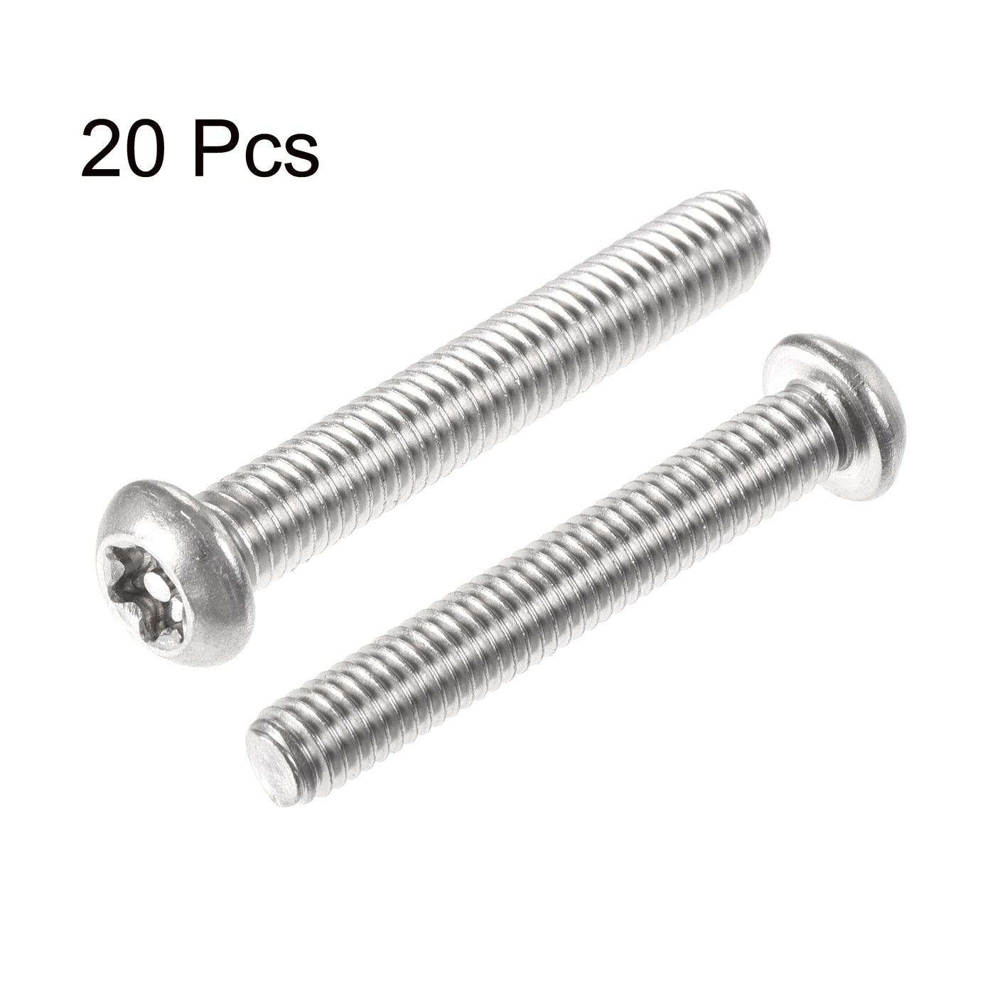 uxcell Uxcell M6x40mm Torx Security Machine Screw, 20pcs Pan Head Screws Inside Column, with T30 L-Type Wrench, 304 Stainless Steel Fasteners Bolts