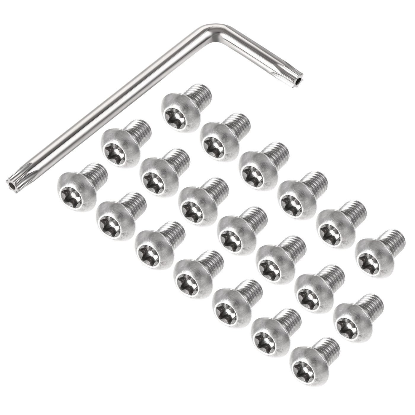 uxcell Uxcell M8x12mm Torx Security Machine Screw, 20pcs Pan Head Screws Inside Column, with T40 L-Type Wrench, 304 Stainless Steel Fasteners Bolts