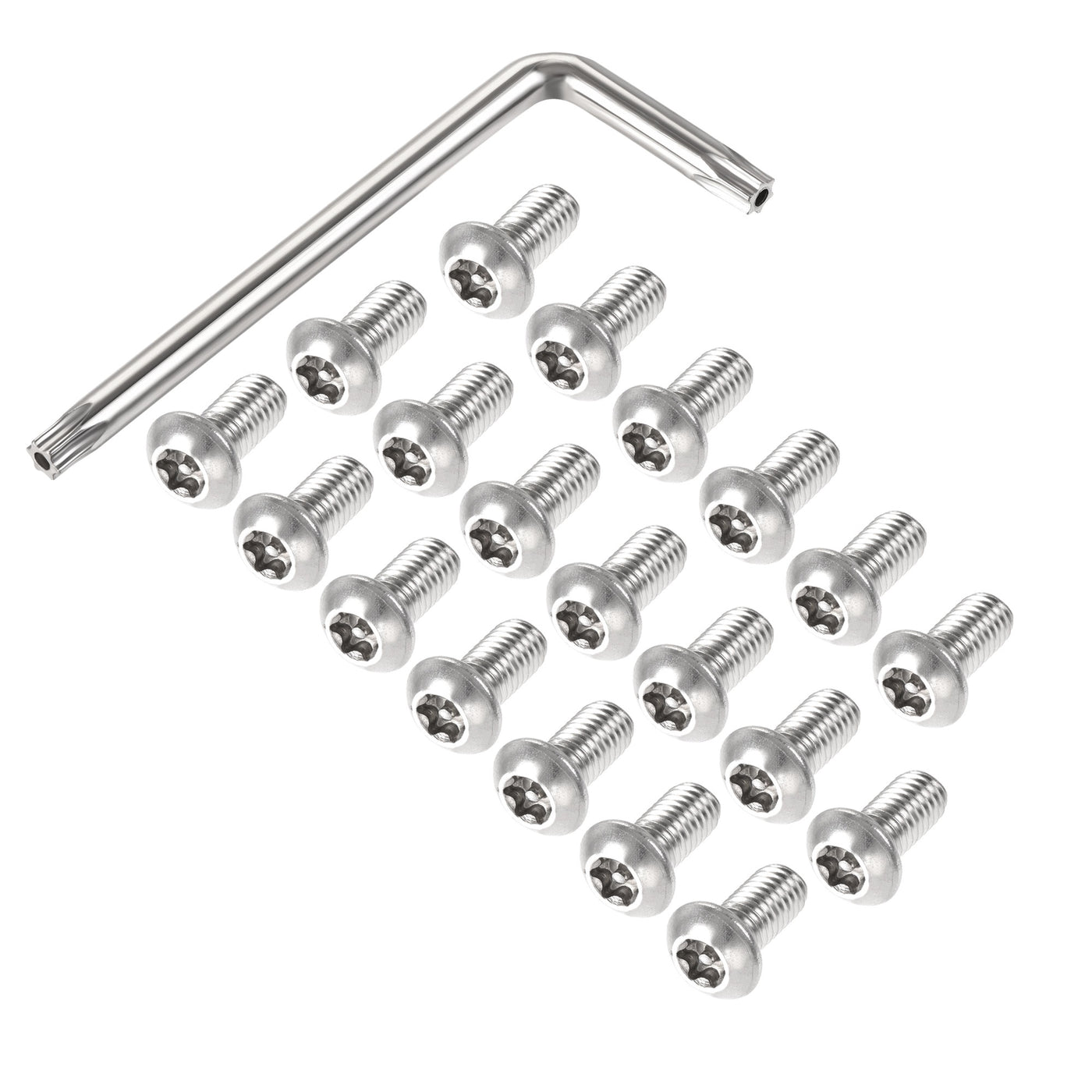 uxcell Uxcell M8x16mm Torx Security Machine Screw, 20pcs Pan Head Screws Inside Column, with T40 L-Type Wrench, 304 Stainless Steel Fasteners Bolts