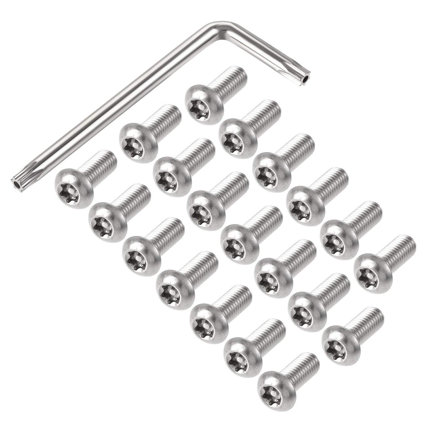 uxcell Uxcell M8x20mm Torx Security Machine Screw, 20pcs Pan Head Screws Inside Column, with T40 L-Type Wrench, 304 Stainless Steel Fasteners Bolts