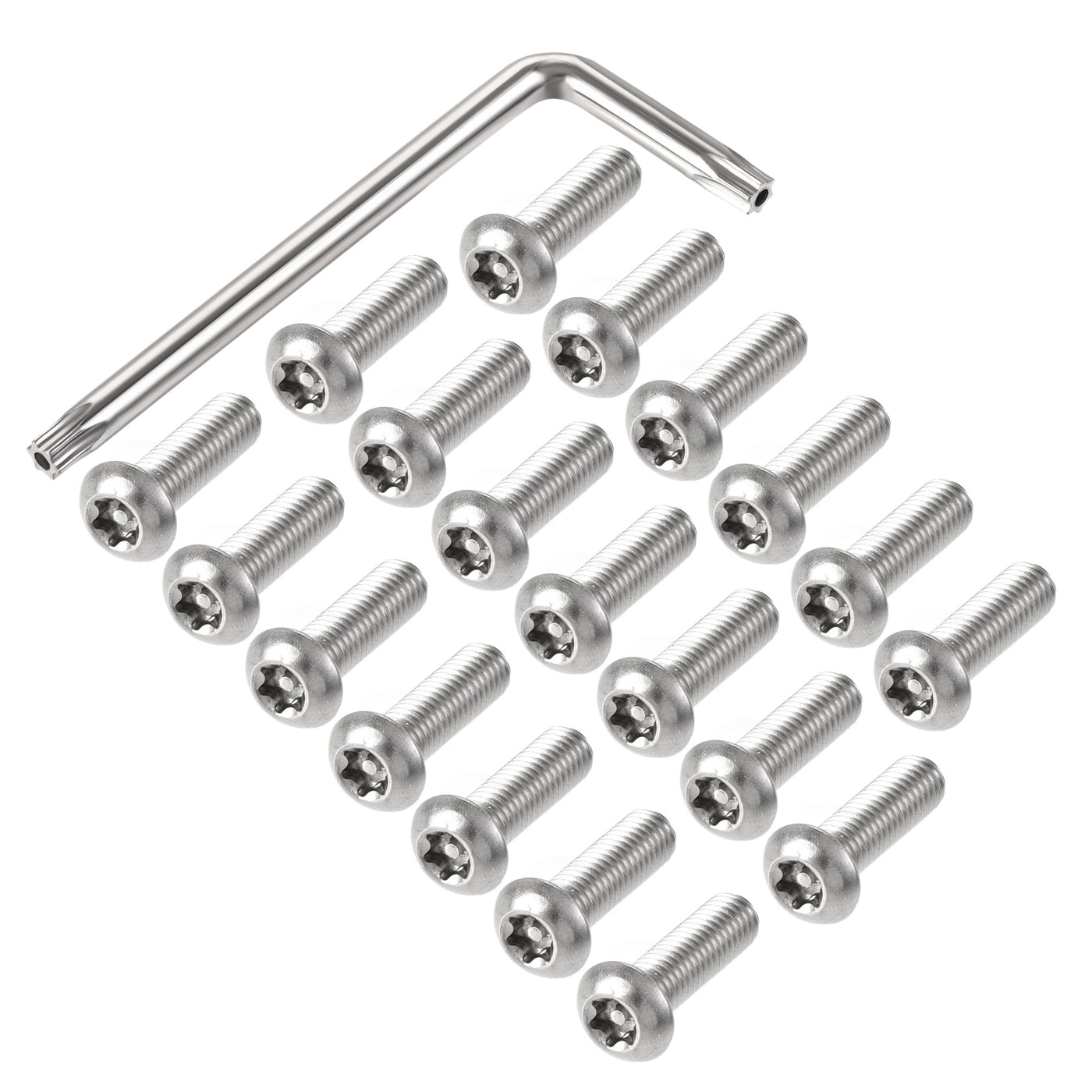 uxcell Uxcell M8x25mm Torx Security Machine Screw 20pcs Pan Head Screws with T40 L-Type Wrench