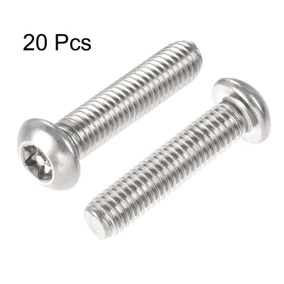 Harfington Uxcell M8x35mm Torx Security Machine Screw, 20pcs Pan Head Screws Inside Column, with T40 L-Type Wrench, 304 Stainless Steel Fasteners Bolts