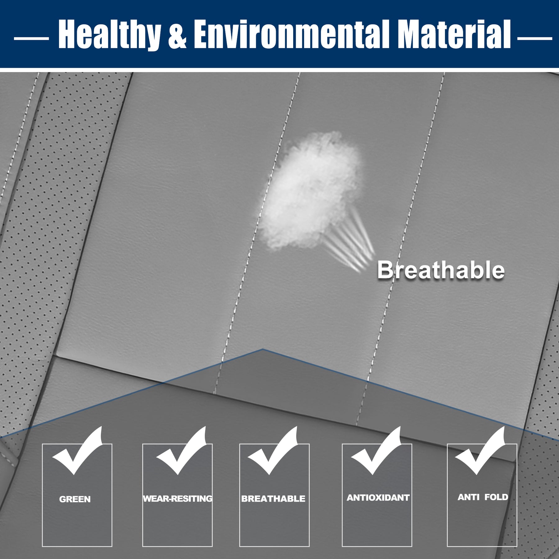 Faux Leather Front Seat Bottom Cover Seat Cover Protector for Dodge for