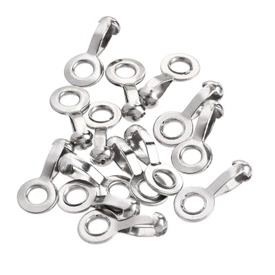 Harfington Uxcell Ball Chain Connector, 2mm 2.4mm Pull Loop Crimp Link Stainless Steel Connection, Pack of 15