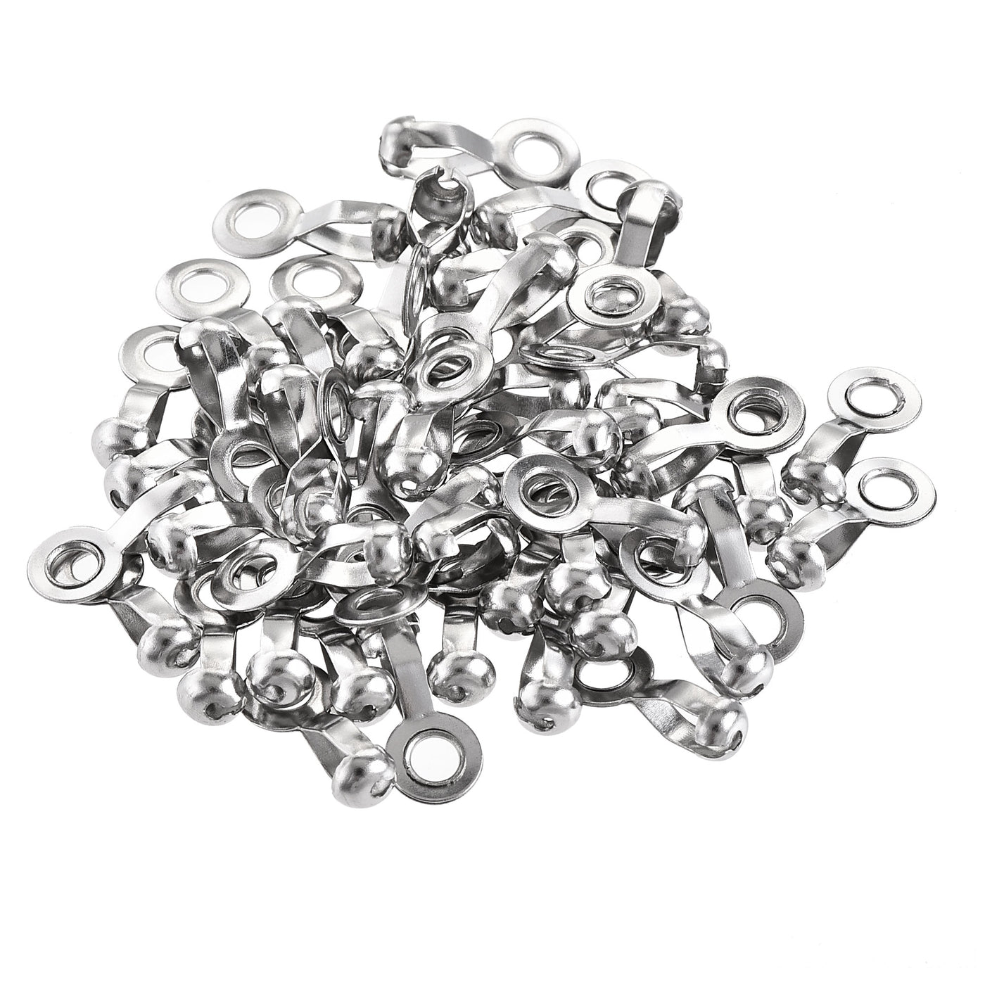 uxcell Uxcell Ball Chain Connector, 3mm 3.2mm Pull Loop Crimp Link Stainless Steel Connection, Pack of 50