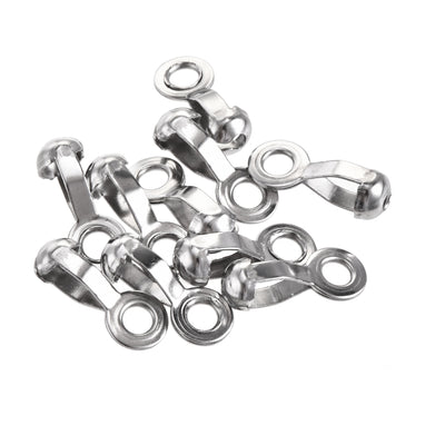 Harfington Uxcell Ball Chain Connector, 4mm 4.5mm Pull Loop Crimp Link Stainless Steel Connection, Pack of 10