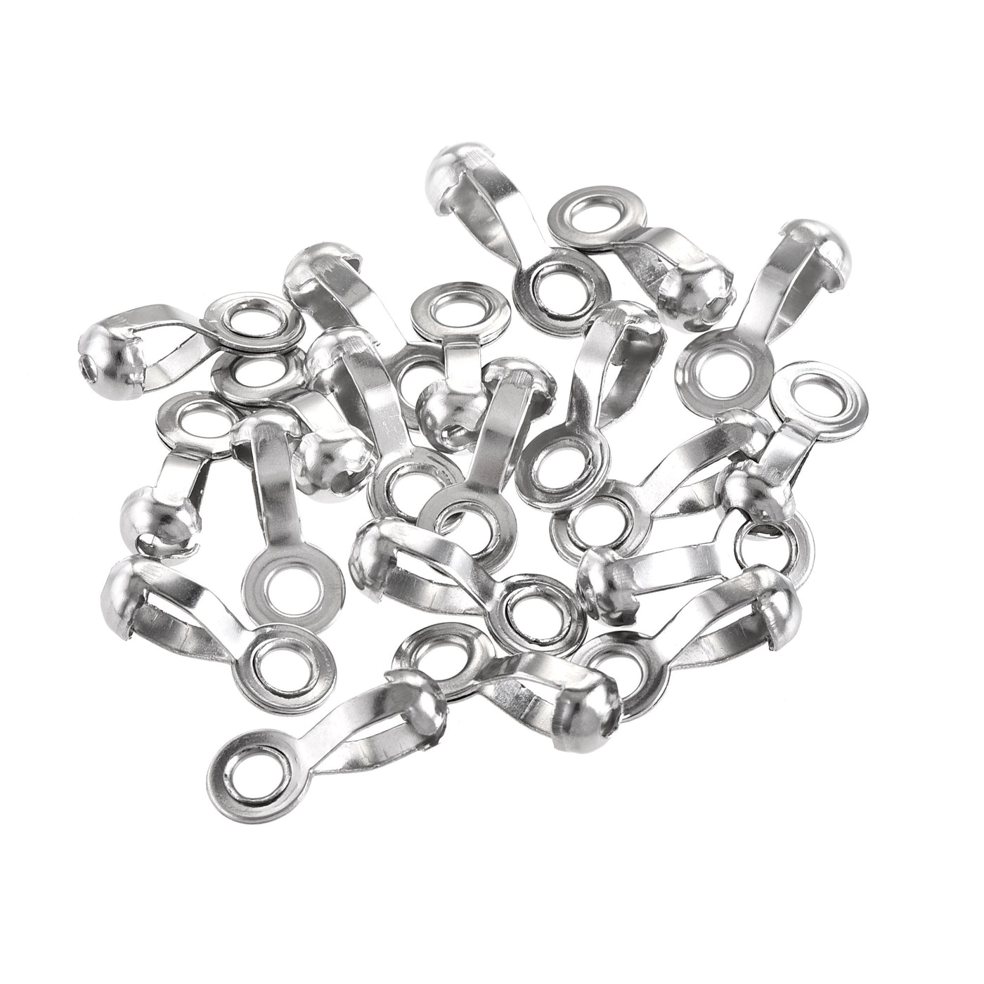 uxcell Uxcell Ball Chain Connector, 4mm 4.5mm Pull Loop Crimp Link Stainless Steel Connection, Pack of 20