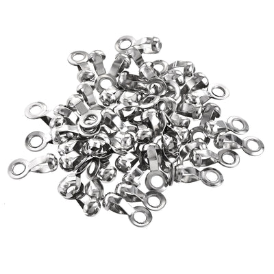 Harfington Uxcell Ball Chain Connector, 6mm 6.5mm Pull Loop Crimp Link Stainless Steel Connection, Pack of 50