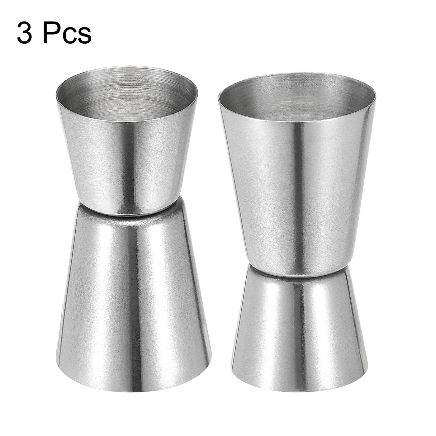 uxcell Uxcell Measuring Cup 30ml/15ml Stainless Steel Double Head Beaker Silver Tone 3Pcs