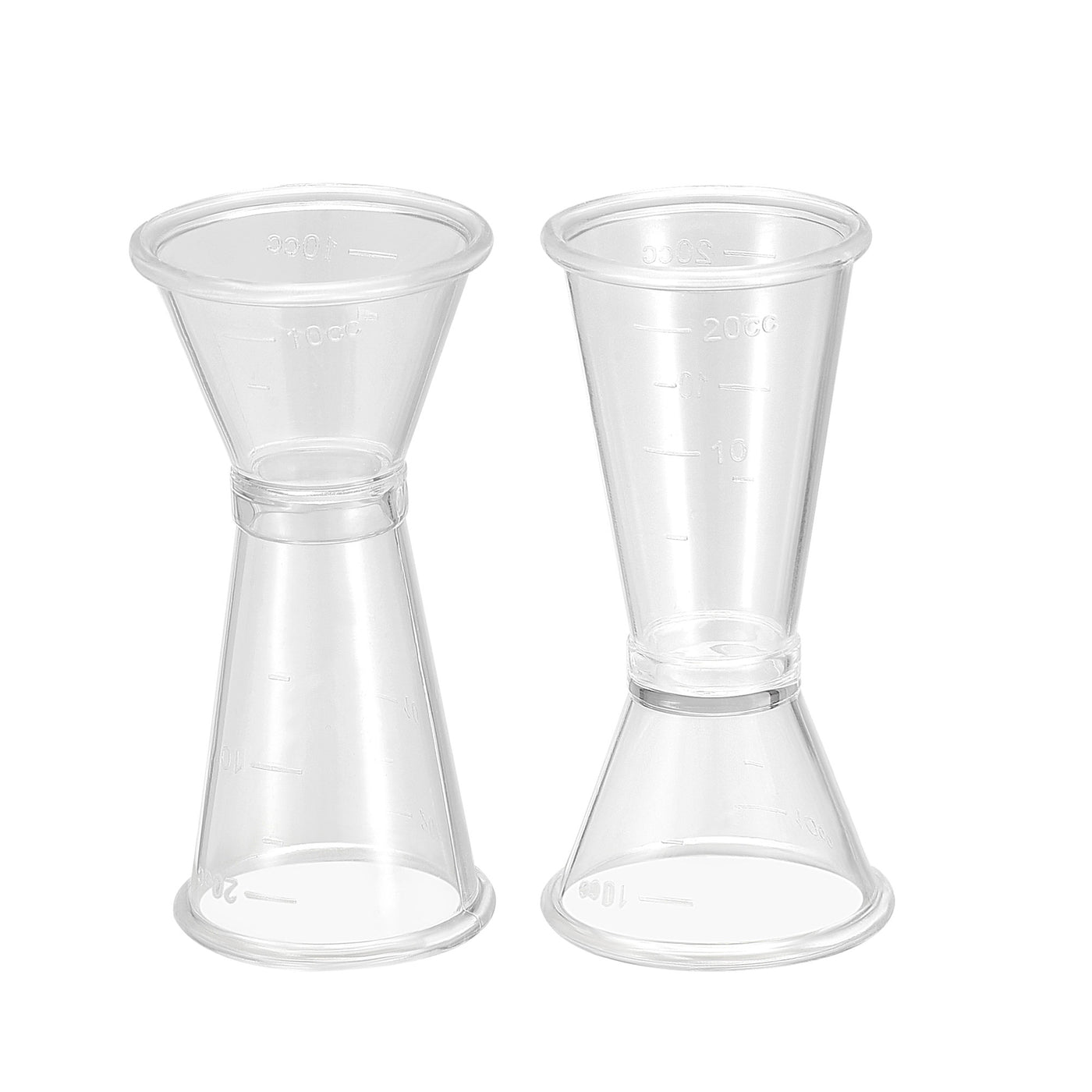 uxcell Uxcell Measuring Cup 20ml/10ml PC Plastic Double Head Beaker Clear 3Pcs