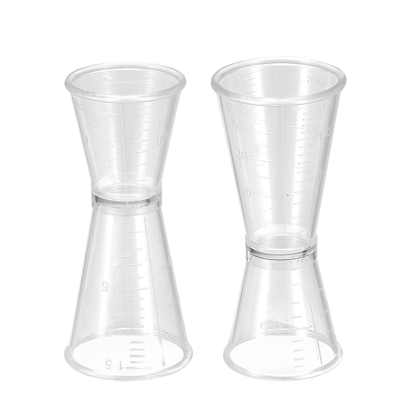 uxcell Uxcell Measuring Cup 40ml/20ml PC Plastic Double Head Beaker Clear 3Pcs