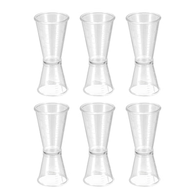 uxcell Uxcell Measuring Cup 40ml/20ml PC Plastic Double Head Beaker Clear 6Pcs