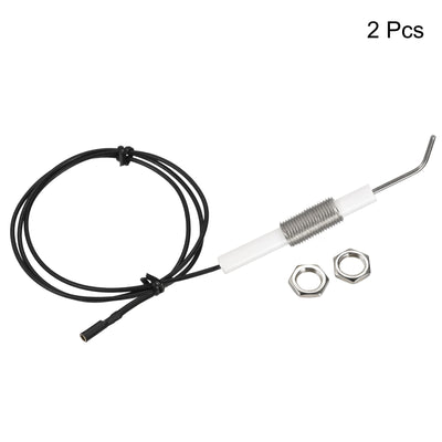 Harfington Uxcell Ignitor Wire Ceramic Electrode Assembly 300mm Length Gas Grill Ignitor Wire Ignition Electrode Replacement 2pcs