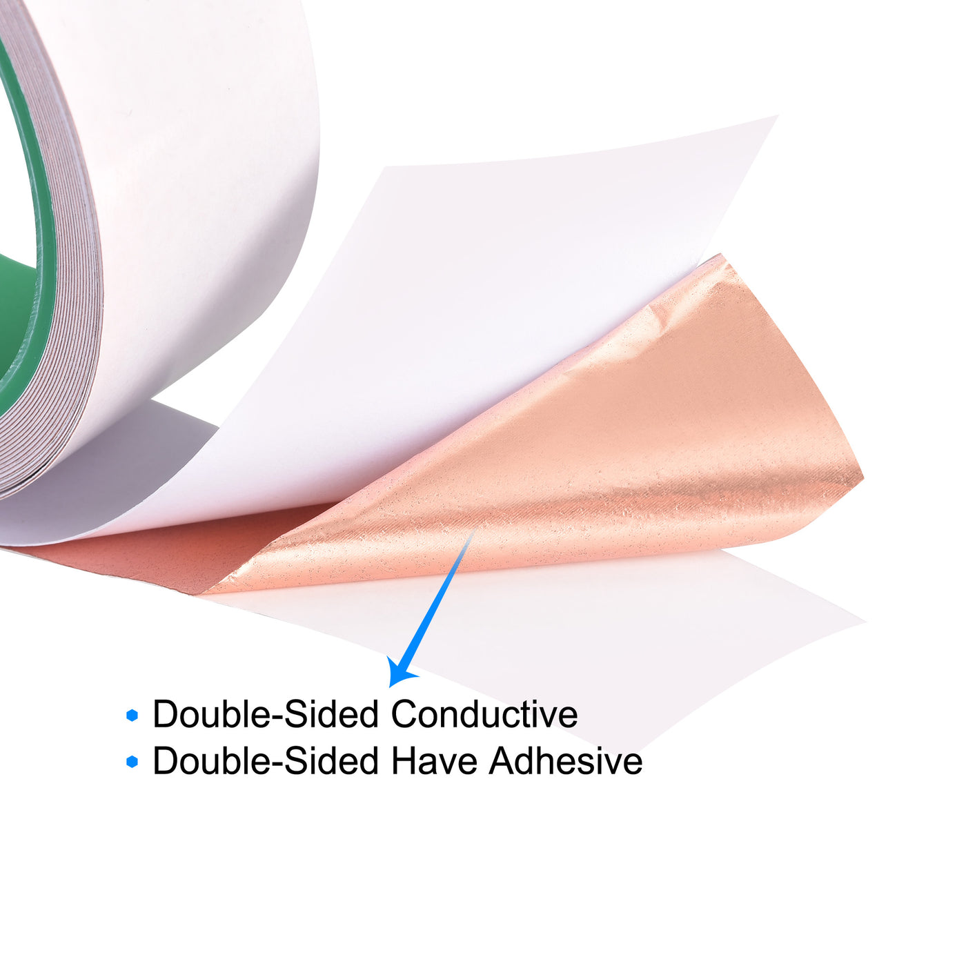 uxcell Uxcell Double-Sided Conductive Tape Copper Foil Tape 30mm x 5m/16.4ft for EMI Shielding 1pcs