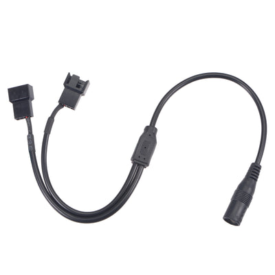 Harfington Uxcell Fan Power Supply Cable DC 5.5mmx2.1mm to 2 Port 3 Pin or 4 Pin Output 13.8 Inch