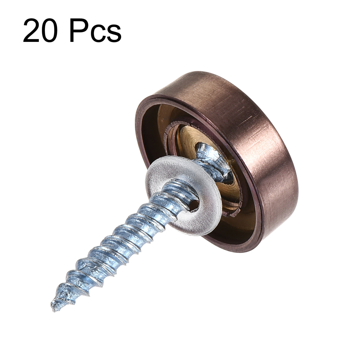 uxcell Uxcell Mirror Screws, 16mm/0.63", 20pcs Decorative Cap Fasteners Cover Nails, Wire Drawing, Rose Gold 304 Stainless Steel