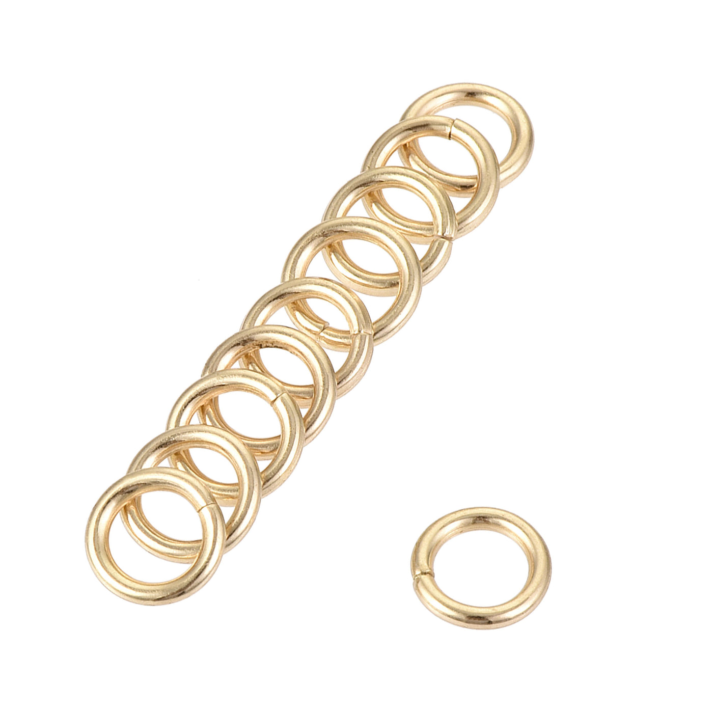 uxcell Uxcell 5mm Metal O Rings Non-Welded for Straps Bags Belts DIY Gold Tone 30pcs