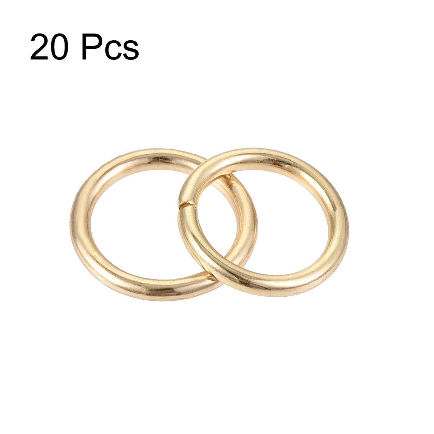uxcell Uxcell 8mm Metal O Rings Non-Welded for Straps Bags Belts DIY Gold Tone 20pcs