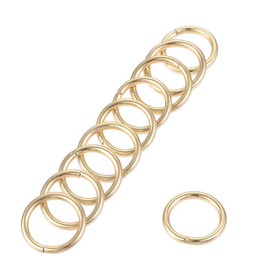 Harfington Uxcell 8mm Metal O Rings Non-Welded for Straps Bags Belts DIY Gold Tone 20pcs