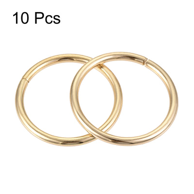 Harfington Uxcell 20mm Metal O Rings Non-Welded for Straps Bags Belts DIY Gold Tone 10pcs