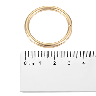 Harfington Uxcell 25mm Metal O Rings Non-Welded for Straps Bags Belts DIY Gold Tone 20pcs