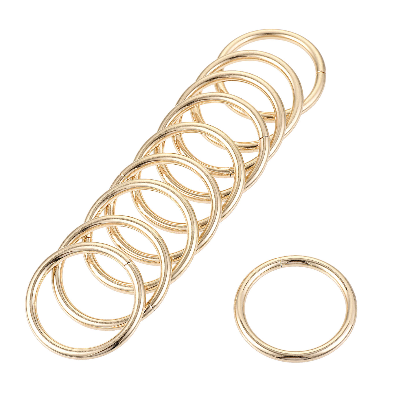 uxcell Uxcell 25mm Metal O Rings Non-Welded for Straps Bags Belts DIY Gold Tone 20pcs