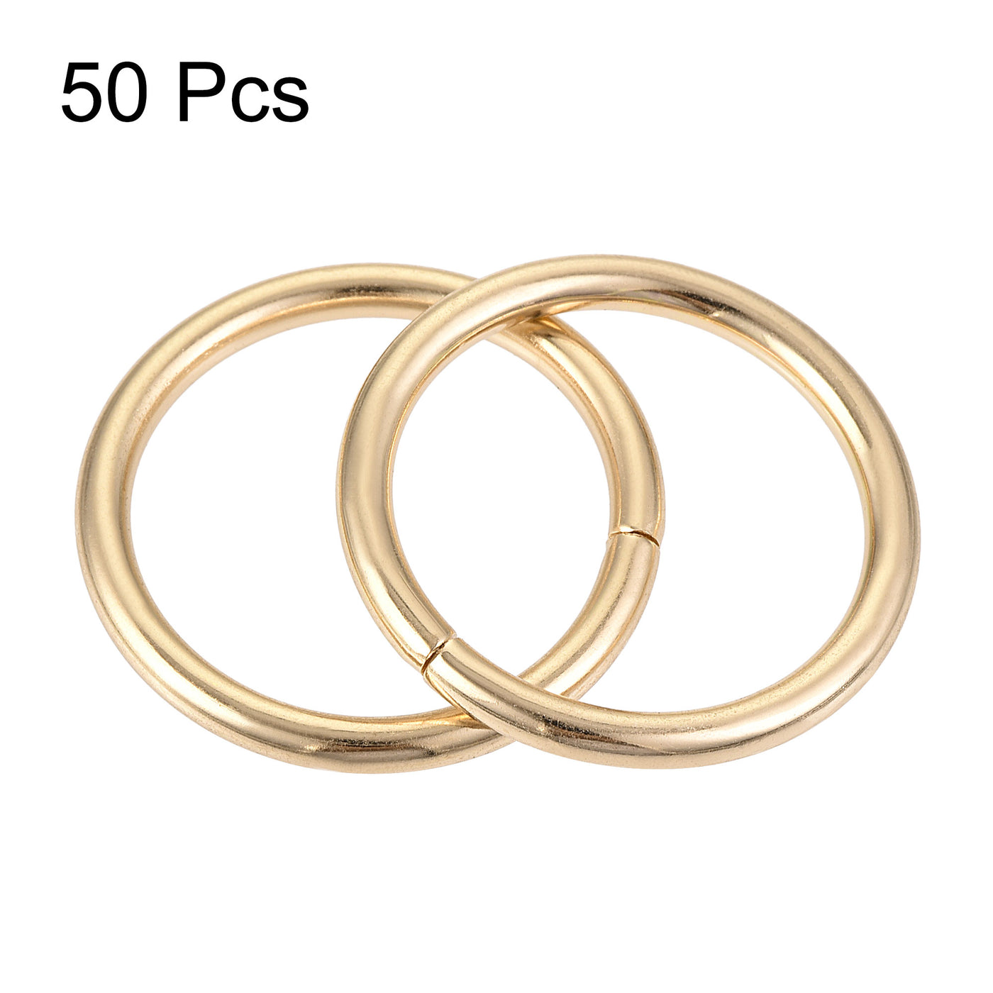uxcell Uxcell 25mm Metal O Rings Non-Welded for Straps Bags Belts DIY Gold Tone 50pcs