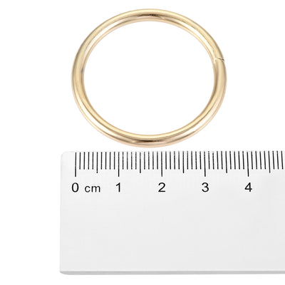 Harfington Uxcell 30mm Metal O Rings Non-Welded for Straps Bags Belts DIY Gold Tone 20pcs