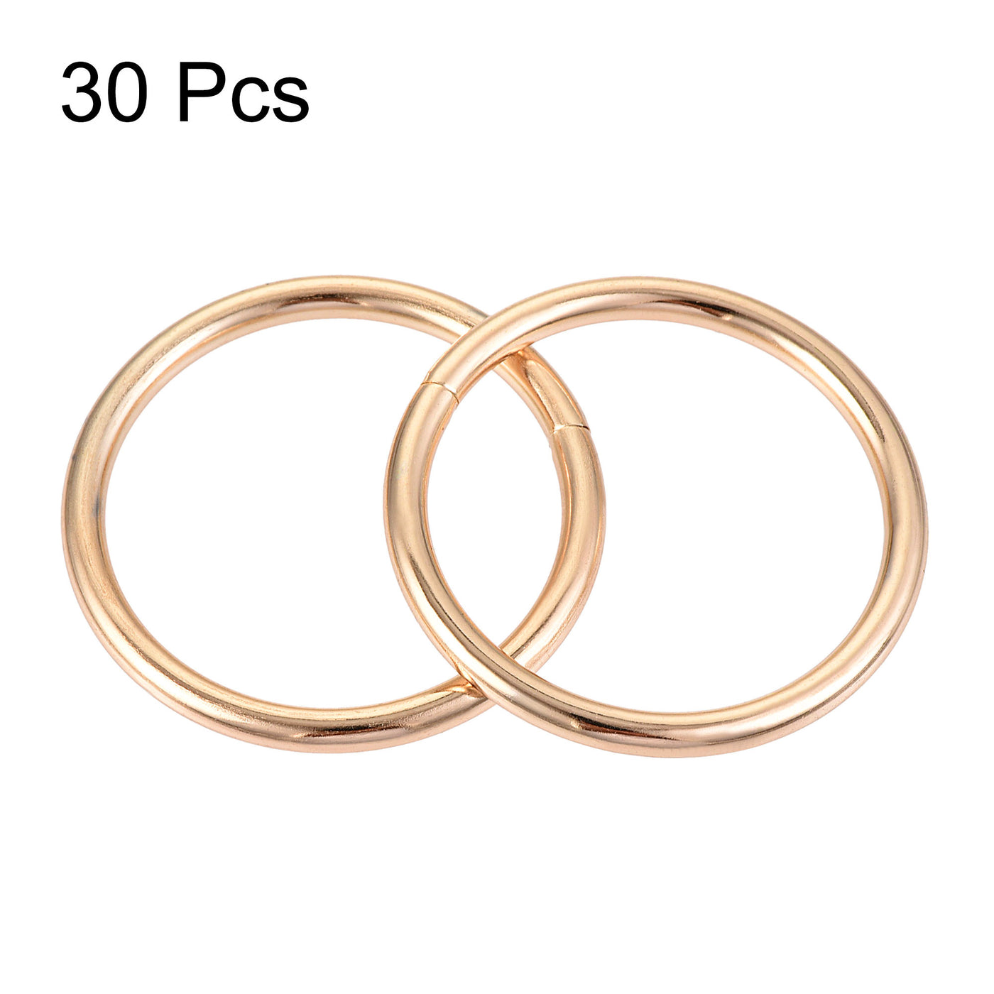 uxcell Uxcell 30mm Metal O Rings Non-Welded for Straps Bags Belts DIY Gold Tone 30pcs